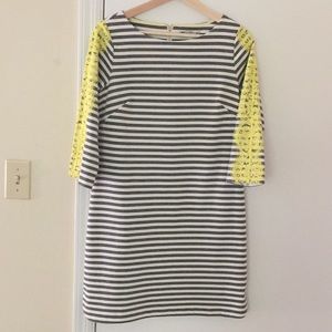 Eliza J white and gray stripe dress